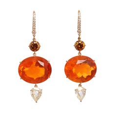 Fire Opal Earrings, Fire And Ice, Diamond Drops, Opal Earrings, Fire Opal, Opal, On Sale, Heat