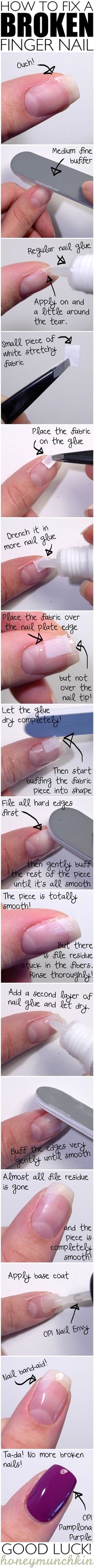 My nail broke... boo.... Do It Yourself Nails, Nailart Tutorial, Broken Finger, Unghie Nail Art, Broken Nails, Manicure Tips, Easy Nails, Manicure Y Pedicure, Tutorial Diy