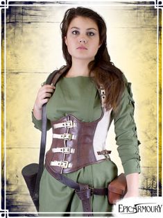 Rogue Corset - Brown/Beige - EA Gothic Themes, Larp Armor, Late Middle Ages, Medieval World, Leather Corset, Armors, Brown Beige, Larp, Role Playing