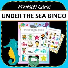 under the sea bingo game with pictures and text