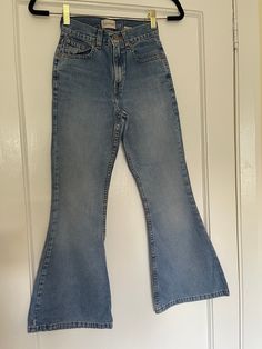 "This is a pair of kids vintage Gap blue jeans from mid 2002.  They are flared style . Superbell jeans  5 pocket construction   They are made from 100% cotton. Age 10 Years  26\" inner leg from crutch to hem 34.8\" outer leg from waistband to hem 10\" rise from crutch to waist  11.5\" across the front waist from seam to seam Made in the USA In great preloved condition" Kids Bell Bottoms, Bell Bottoms Jeans, Jeans For Kids, Blue Flared Jeans, Blue Flare Jeans, Fit Kids, Vintage Flare, Age 10, Jeans Kids