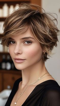 28 Feathered Haircut Styles for Dynamic Looks Short Haircuts Asymmetrical, Choppy Messy Short Hair, Long Pixie Cut With Bangs, Short French Bob, Bob Styling, Pixie Bobs, Hair Inspiration Short, Messy Short Hair, Edgy Short Hair