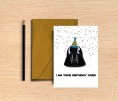 #darthvaderbirthdaycard #starwarsbirthdaycard #iamyourbirthdaycard #funnystarwarsbirthday #funnybirthdaycard Darth Vader Birthday, Darth Vader Funny, Enjoy Your Special Day, 1st Birthday Cards, How To Make An Envelope, 1 Birthday, Funny Birthday Card, Star Wars Birthday, Birthday Card Printable