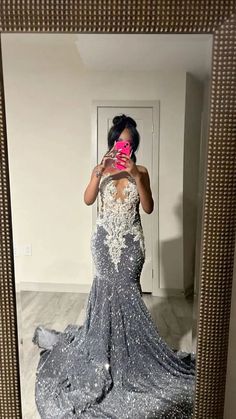 Wholesale Elegant Gray Dress For Formal Sequin Mermaid Long Prom Dress Lace Black Girl Evening Gown 2k24 Prom, Exotic Prom Dresses, Black Lace Prom Dress, Formal Ideas, Prom Dress Inspo, Glam Dress, Grey Prom Dress, Prom Inspiration, Gorgeous Prom Dresses