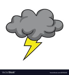 a cloud with a lightning bolt on it