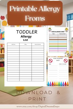 Protect your classroom with these cute, practical allergy tracking sheets. This bundle is perfect for caregivers who need a reliable way to manage allergies and medications in one place 🌈 Toddler Allergies, Foods To Avoid, Toddler Meals, Food Allergies, Canva Template, Kid Names