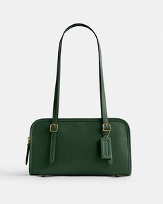 COACH® | Swing Zip Bag Coach Green Leather Satchel, Coach Rectangular Satchel With Zipper Closure, Coach Rectangular Shoulder Bag With Zipper Pocket, Witchy Fits, Green Coach Bag, 2024 Wishlist, Dream Bags, Green Queen, Clothes Jewelry