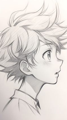 a drawing of a boy with short hair