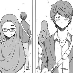 an anime character with glasses and a hijab holding a baseball bat in his hand