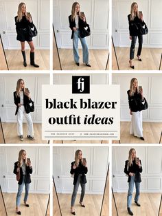 10 Ways to Style a Black Blazer - Fashion Jackson Slingbacks Outfit, Blazer Hoodie, Gear Outfit, December Fashion, Chanel Combat Boots, Paris Blogger, Trip Fashion