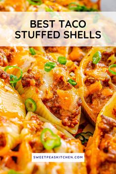 the best taco stuffed shells with cheese and green peppers