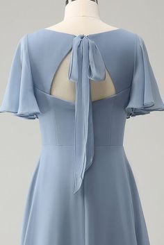 Grey Blue Bridesmaid Dresses