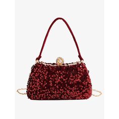 Category:Clutch; Embellishment:Sequin,Chain; Gender:Women's; Type:Evening Bag,Wristlet,Shoulder Bags; Occasion:Wedding Party,Party; Material:Polyester; Width:8; Height:14; Function:Large Capacity,Multi Carry; Pattern:Solid Color; Listing Date:09/26/2024; Production mode:External procurement; Length:22; Detachable strap:Detachable; Adjustable strap:Non-Adjustable Outfit Ideas Vintage, Fashion Decoration, Pearl Bag, Vintage Velvet, Types Of Bag, Sequin Top, Brand Designer, Online Bags, Ladies Party