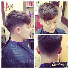 pixie cut with a fade - Google Search Pixie With Fade, Faded Hair, Super Short Hair, Penteado Cabelo Curto, Short Hair Styles Pixie, Fade Haircut, Shaved Hair, Pixie Hairstyles, Short Hair Cuts For Women