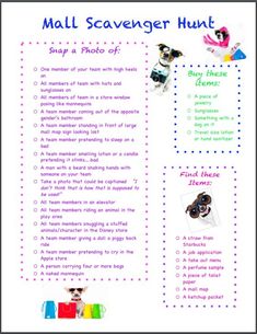 a printable mail scavenger hunt for dogs with pictures and words on it