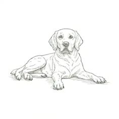 a drawing of a dog laying down on the ground