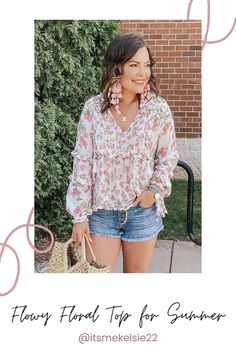 Red Dress Boutique Flowy floral top with some fun statement earrings! Unique Outfit Ideas, Top For Summer, Dress Boutique, Cute Summer Dresses, Summer Clothing, Over The Top, Fashion Bloggers