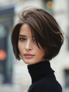 Bob Haircuts for Round Faces: Best Styles for Short, Medium, and Long Hair Short To Medium Layered Haircuts, Bob Haircuts For Thick Hair Round Faces, Bob Haircut Layered Short, Bob Haircut Long Face, Short Bob Asian Hair, Mikado Haircut Short, Best Bob For Round Face, Short Bob Long Face, Long Face Short Hairstyles