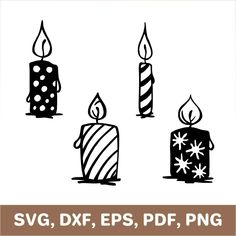 candles svg, dxf, eps, png