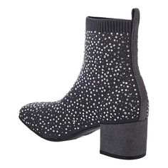 Kenneth Cole Reaction Rida Star Jeweled Bootie   Shoes that sparkle like the night sky! This stretch knit, bedazzled bootie brings the bling and the comfort with full stretch knit fabric, a sturdy low block heel and an easy pull-on design. Winter Embellished Boots With Round Toe, Winter Embellished Round Toe Boots, Trendy Embellished Winter Boots, Sparkling Boots For Winter Night Out, Sparkling Boots For Night Out In Winter, Sparkling Winter Boots For Night Out, Trendy Rhinestone Winter Boots, Trendy Winter Boots With Rhinestones, Trendy Rhinestoned Winter Boots