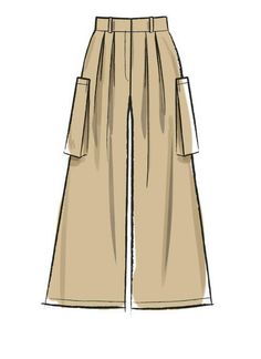 the front view of a women's wide legged pants with pockets on each side