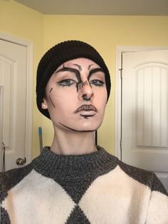 Cool Face Makeup, Cosplay Makeup Ideas, Mista Cosplay, Half Face Makeup, Vampire Bride, Makeup Cosplay