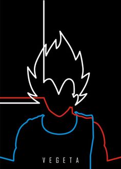 a neon sign that says vegeta on the front and back of it, with an image of a man's head