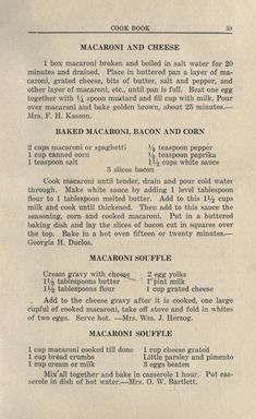 an old recipe for macaroni and cheese