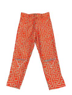 4 Cross zipper details. Designer Fitted Gucci Pants, Orange Pants, The Rosary, North Hollywood, Urban Style, Vibrant Orange, Zipper Detail, Urban Fashion, Rosary