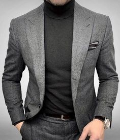 Outfits Quotes, Grey Suits, Stylish Mens Suits, Mens Business Casual Outfits, Suit Ideas, Frame Cabin, Mens Fashion Blazer, Dress Suits For Men, Stylish Men Casual