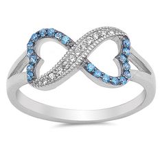 Personalized Quality Sterling Silver Infinity Ring With Cubic Zirconia - Free EngravingInfinity rings are a symbolic pledge of commitment and undying love. This sterling silver infinity ring combines the heavenly appeal of blue topaz stones and brilliant cubic zirconia stones decorating the infinity symbol. Migraine design enhances the brilliance of the ring, beautifully complementing the high polished finish of the sterling silver band.Personalization: Inside only up to 15 characters Product details:Model:FGRC105892Material: .925 Sterling SilverFinish: High PolishCubic ZirconiaComes with a gift box Engraved Promise Rings, Silver Infinity Ring, Sterling Silver Promise Rings, Infinity Heart, Cubic Zirconia Jewelry, Cz Jewelry, Silver Plated Jewelry, Rings Jewelry, E Bay