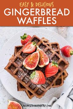 These Gingerbread Waffles are amazing spicy-sweet waffles for Christmas morning! The perfect twist on a classic Christmas breakfast, these warm, spiced waffles are full of festive flavor especially when they add their favorite toppings like syrup, whipped cream, or your favorite holiday toppings for a cozy, delicious start to your Christmas day - a great holiday recipe. Click for the awesome Christmas Waffles Recipe!! #waffles #recipe #gingerbread #christmas #breakfast  #GingerbreadWaffles Gingerbread Waffles, Gluten Free Gingerbread, Homemade Spice Mix, Vegan Gingerbread, Gluten Free Waffles, Waffle Recipe, Paleo Food, Gluten Free Recipes For Breakfast, Gingerbread Recipe