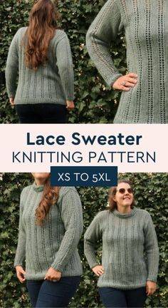 the lace sweater knitting pattern is easy to knit