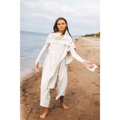 Organic Shamanic Cloak Bohemian Clothing Mantle warm Cotton - Etsy Men Festival Outfit, Tencel Pants, Scarf Cardigan, White Bohemian, Burning Man Festival, Bohemian Clothing, Cotton Kimono, Bohemian Look, Organic Clothing