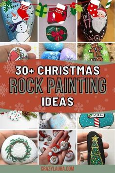 christmas rock painting ideas with text overlay