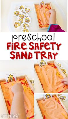 this fire safety sand tray is perfect for kids to play with and learn how to use it