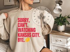 Kansas City Football Sweatshirt, Kansas City Football Shirt, Kansas City Football Gift, Football Sweatshirt, Game Day Sweatshirt Game Day Sweatshirt, Red Letters, Workout Gear