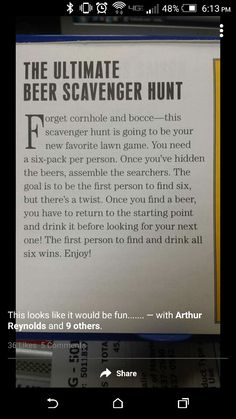 the ultimate beer scavenger hunt - screenshote screen shot with caption