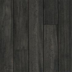 dark wood flooring with white trim and grey stain on the bottom half of it