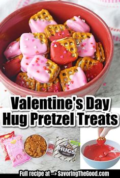 valentine's day treats Valentine Pretzel Flowers, Valentine Pretzel Treats, Valentine Pretzels, How To Make Pretzels, Hershey Hugs, Valentines 2024, Cookie Cups Recipe, Pretzel Treats, Wilton Candy Melts