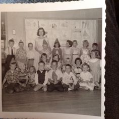 an old black and white photo of children