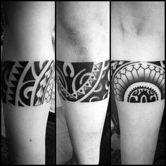 four different images of the same tattoo on someone's leg, both showing their arm and