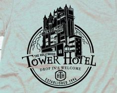 the tower hotel t - shirt is on display