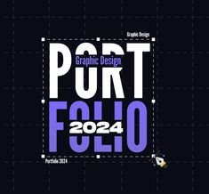 the logo for port follo is shown in purple and white on a black background