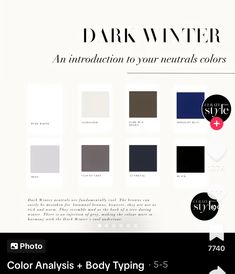 Virtual Journal, Winter Neutrals, Color Knowledge, Winter Dark, Style Analysis, Style Moodboard