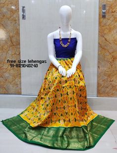 For exclusive #pochampally #ikkat and pure #ikat #pochampally #ikkatlehengas #ikatAdultLehengas  To contact through WhatsApp directely click on below link  https://api.whatsapp.com/send?phone=918121040240  https://www.facebook.com/Ikkat-Wholesale-Bazzar-2150511831686138/ Suitable For ADULTS Measurements:-- Body............................ ....2.9Meters Blouse..............................90cms Height of the lehenga.....46inches    . . . . . .  #pochampallysares  #pochampallyikkat #pochampallyikk