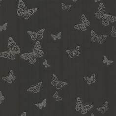 a black background with white butterflies on it