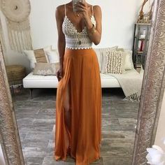 Page Not Found | OHM BOUTIQUE Orange Maxi Skirt, Looks Hippie, Bohemian Chic Outfits, Lace Prom Gown, Moda Hippie, Boho Mode, Boho Styl, Beautiful Evening Dresses