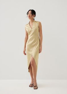 Love Bonito, Daughters Day, Midaxi Dress, Jumpsuit Skirt, Dress Pant, Top Collection, Gold Yellow, Skirt Top, Lei