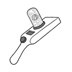 a black and white drawing of a hair clipper